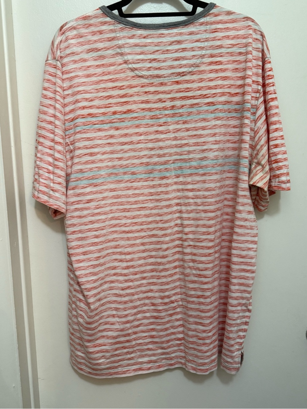 Tommy Bahama Orange Mint & White Striped Pocket Short Sleeve Tee - Picture 4 of 4